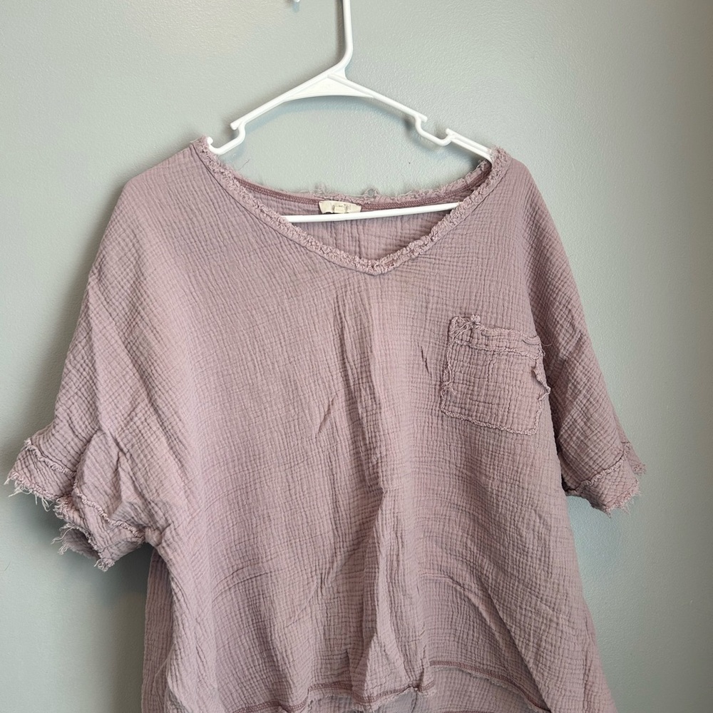 LA MIEL Mauve Textured Top